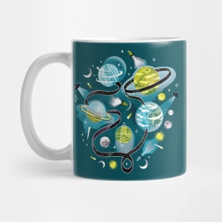 Highway to Intergalactic Alien Adventures - Green & Teal Mug